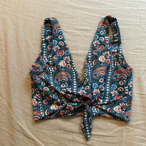 Montce Swim Kim top in blue pattern - M